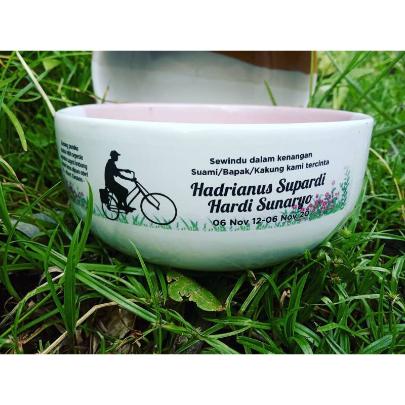 mangkok sablon souvenir decal/souvenir lahiran/kematian/ultah/khitan