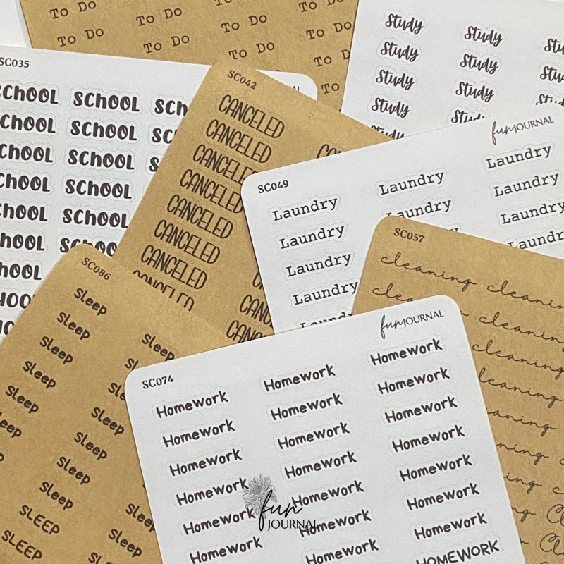 

SCRIPT STICKER STIKER SHEET PART 1 UNTUK JOURNAL JURNAL PLANNING PLANNER SCRAPBOOK DIY BUJO