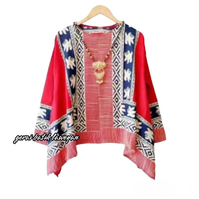 blus batik wanita atasan batik  Batwing Top Batik solo