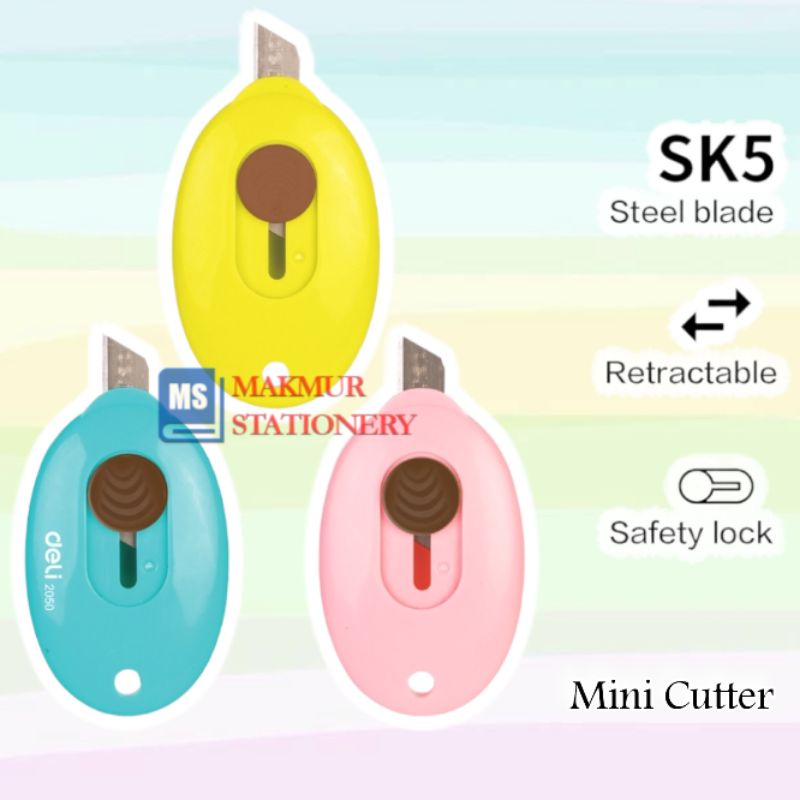 

Cutter Mini Portabel 3 Warna DELI 2050