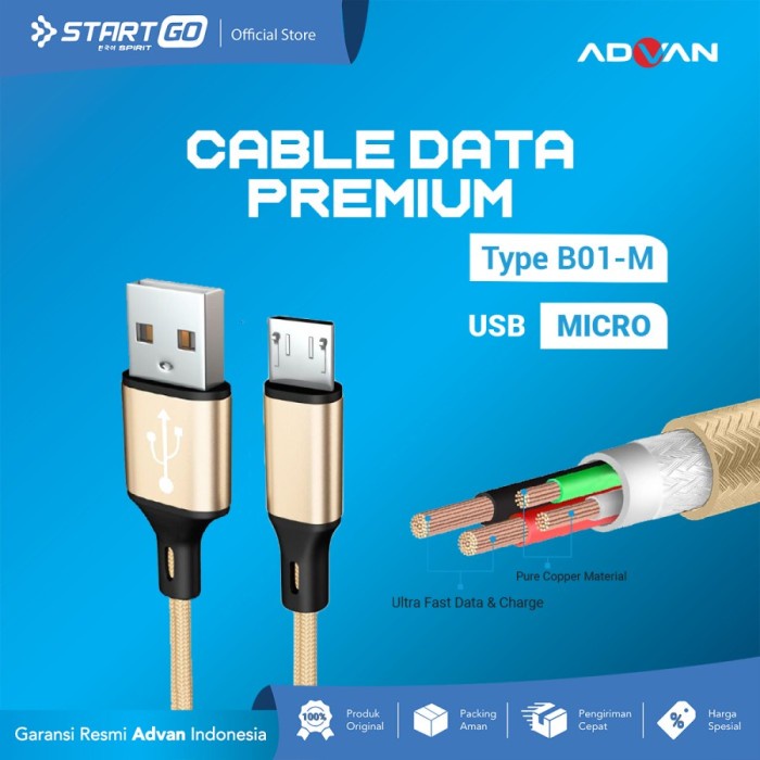 Advan StartGo Cable Data Micro USB (B01-M) Kabel Data Micro USB