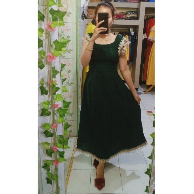 daster smoke daster arab daster renda daster batik daster pekalongan daster COD bayar ditempet-HIJAU BOTOL