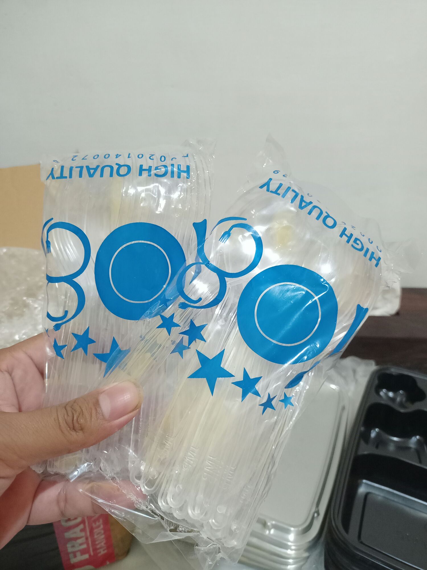 Sendok Makna Plastik Bening / Sendok Makan Bening Panjang Catering Isi 25pcs Garpu Plastik Bening