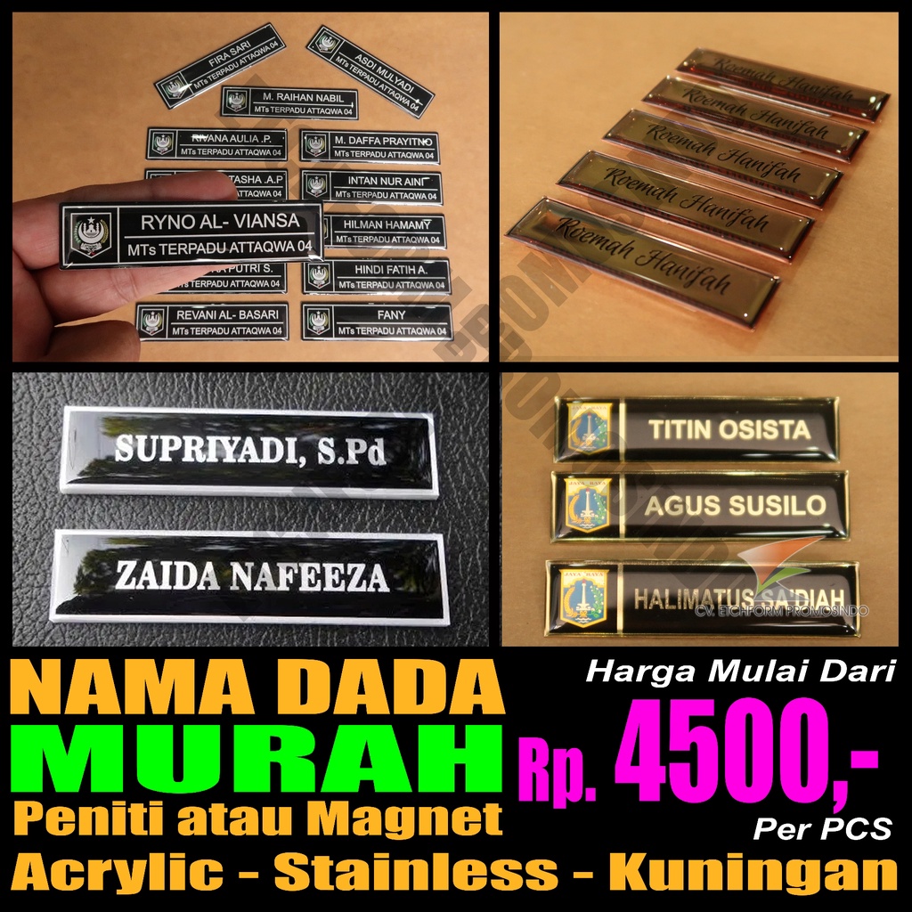 

Name Tag atau Nama Dada
