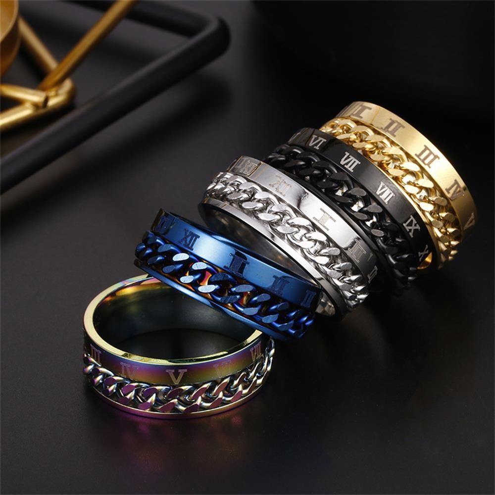 Cincin Nanas Bahan Titanium Steel Warna Hitam Untuk Aksesoris Pesta Pria Menghilangkan Tekanan