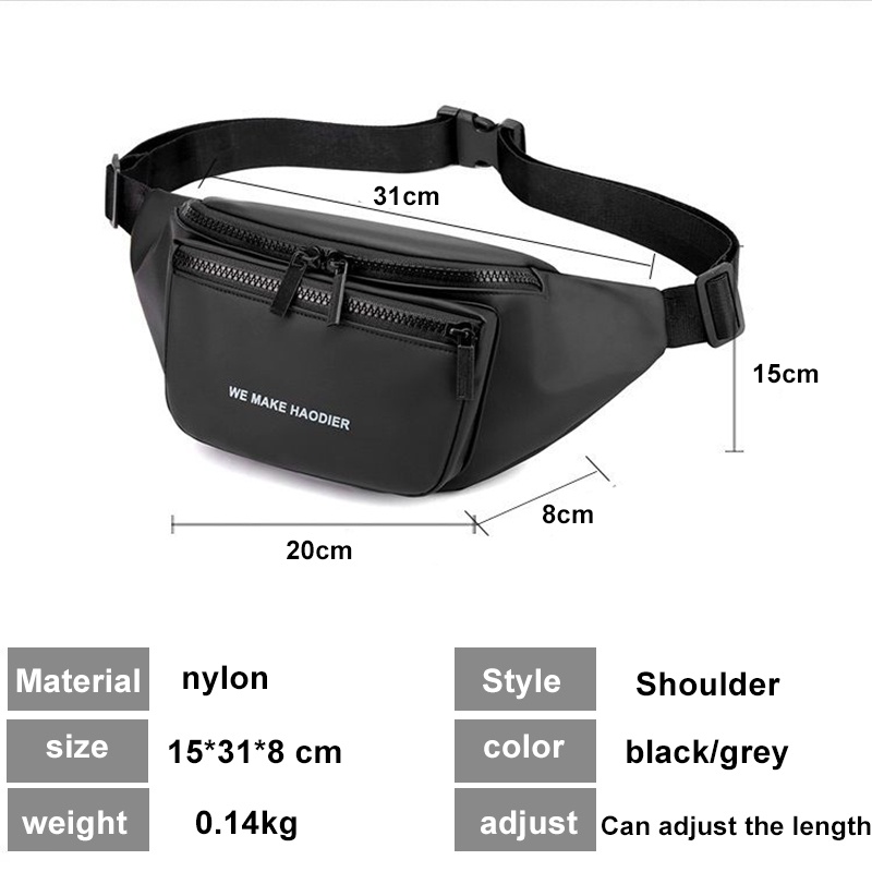 Tas Selempang Pria Waterproof Tas Pinggang Pria Import Original Waistbag Casual Tas Dada Cowok Dewasa