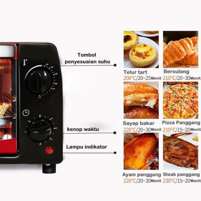 Microwave Oven Listrik Low Watt 12L Oven Pemanggang Kue 12 Liter Multifungsi