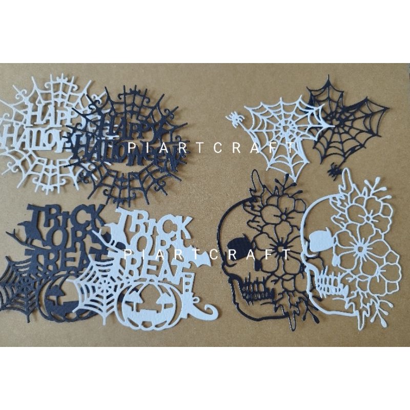 

seri HALLOWEEN black and white - Dies cut / cut dies DIY scrapbook / vintage journal / album / diary