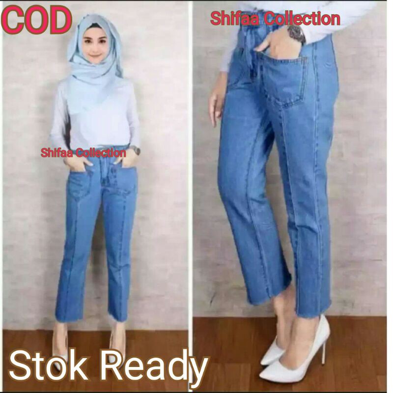 Celana Boyfriend Shoft Jeans (BB 40-65 Kg / All SIze)