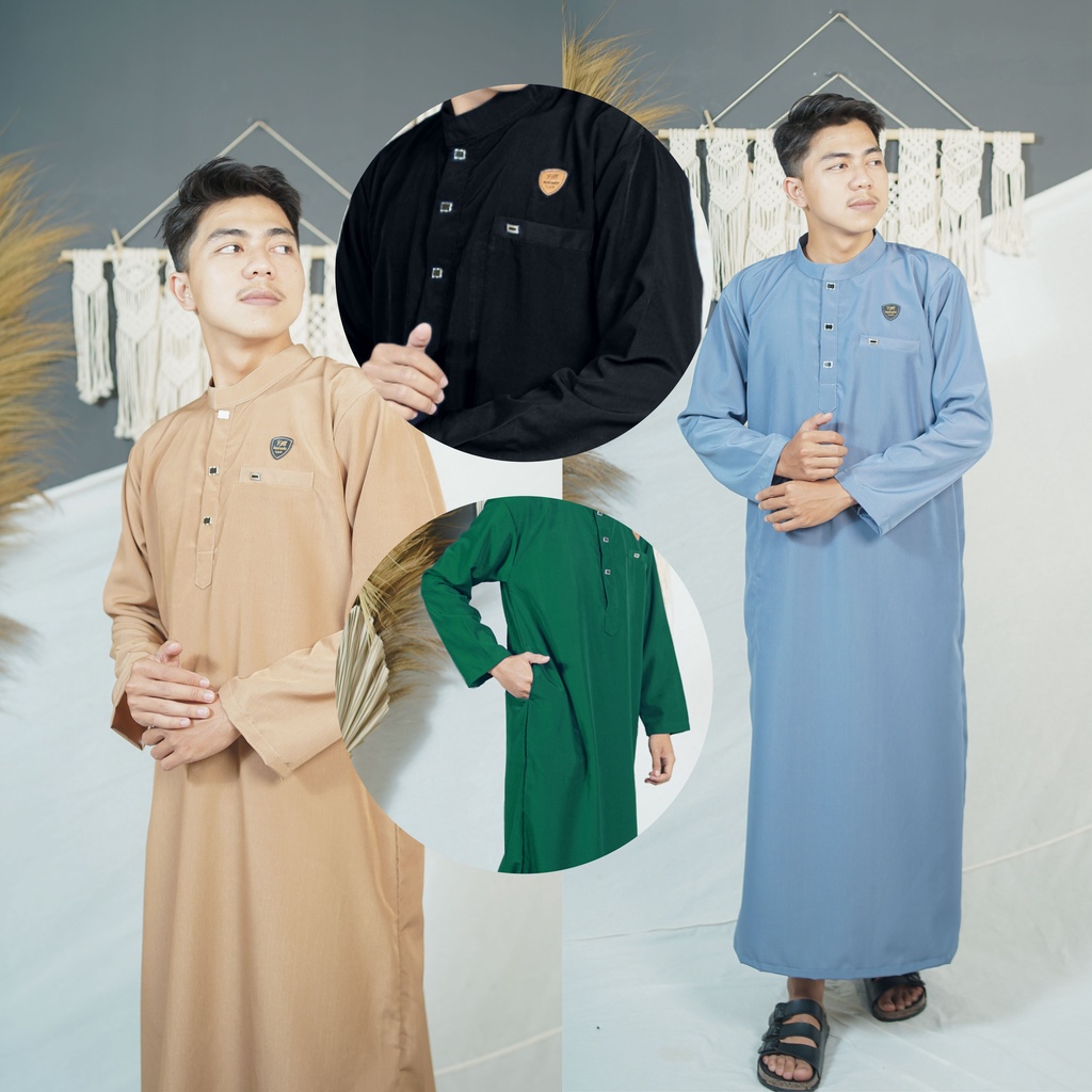 Abu Hasan/Jubah pria dewasa laki laki new motif lengan panjang/ pakaian muslim BY FAMILY MUSLIM