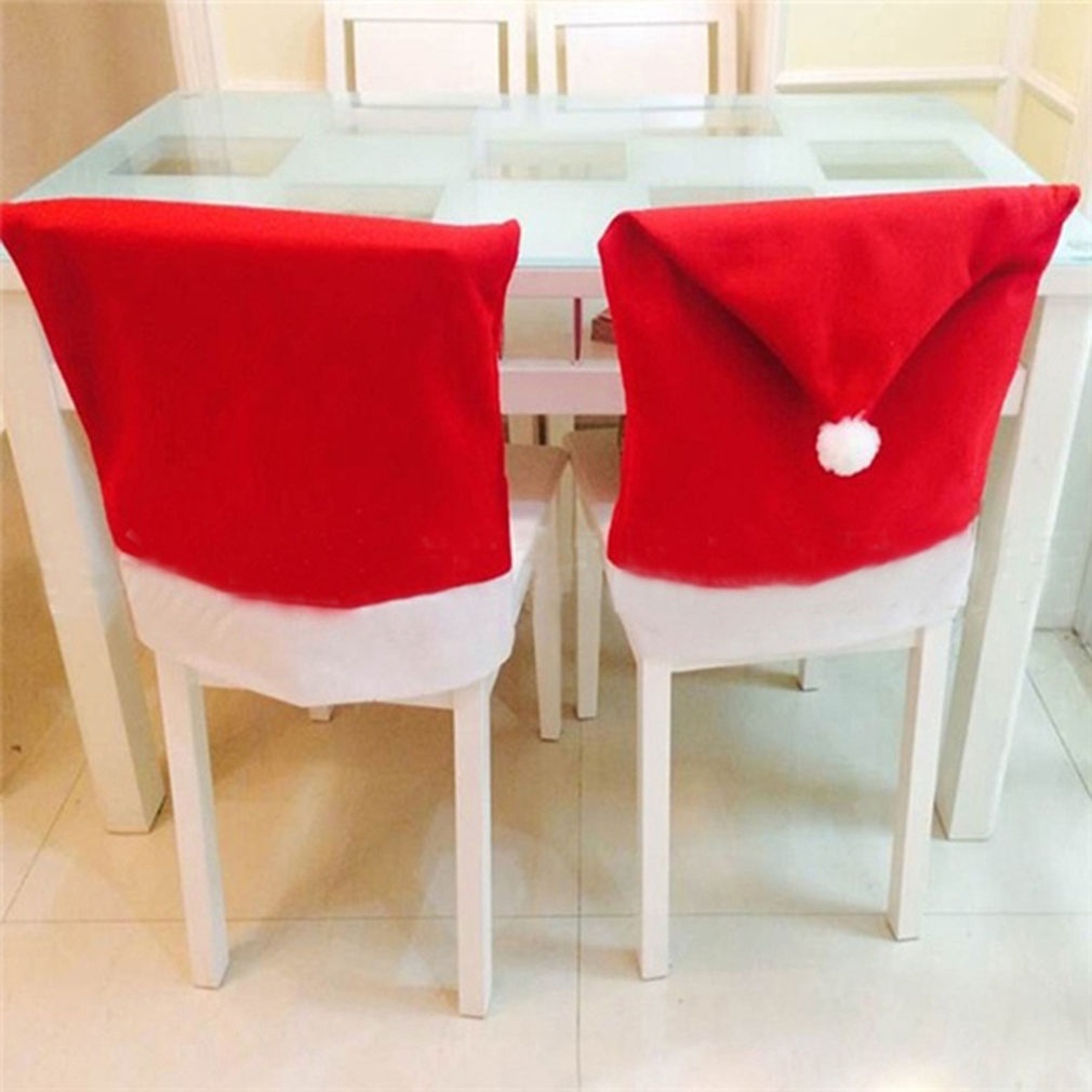 christmas santa hat chair back covers