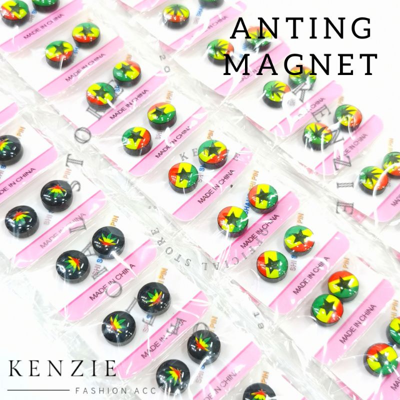 Anting magnet isi 12pcs pasang motif timbul grosir