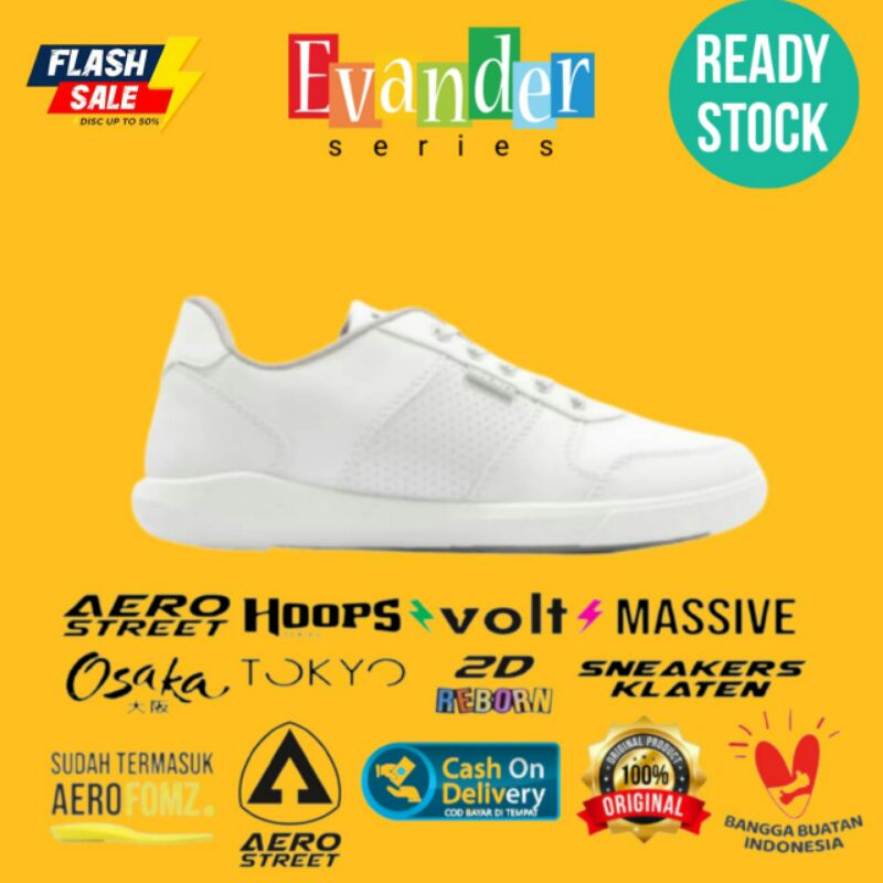 Aerostreet Evander Putih - Sepatu Sneakers Casual Sport Pria Wanita Aero Street