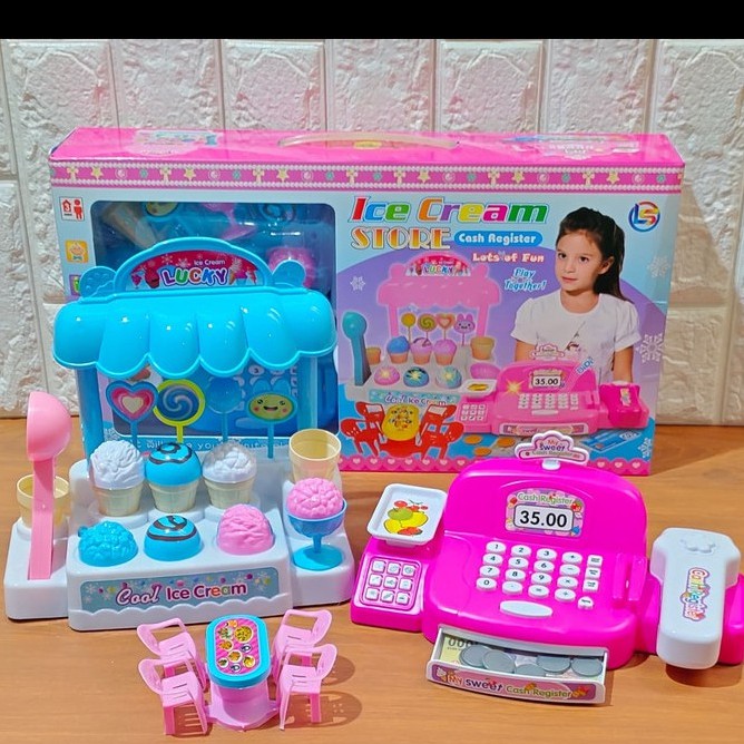 Mainan Anak Toko Es Krim dan Kasir Cash Register Ice Cream Store