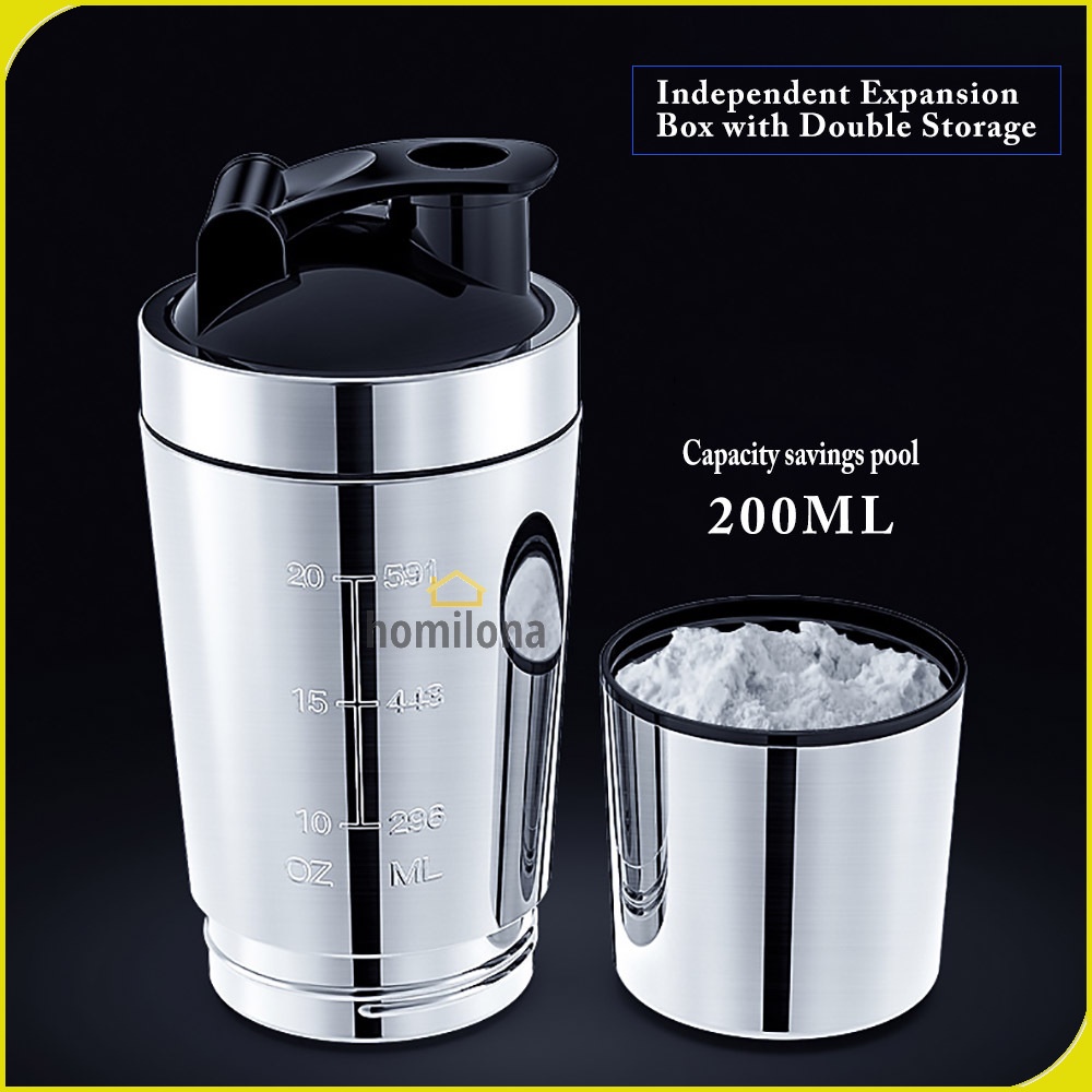 Botol Minum Tumbler Detachable Bottle Stainless Steel 600ml - AODMUKI AOM611 - Silver Black