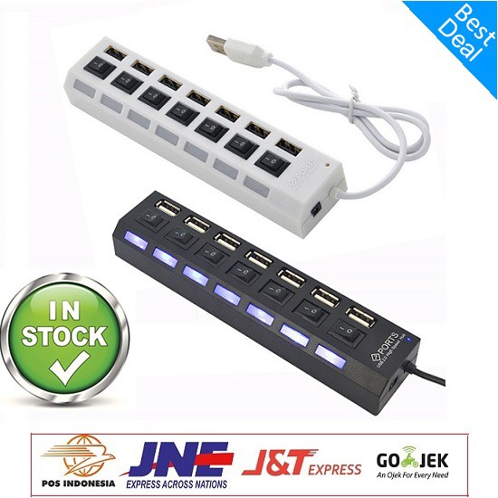 Usb Hub 7 Port High Speed On Off - Usb Hub Saklar 7 Port Usb 2.0