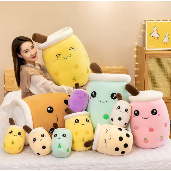 Boneka BOBA Bubble Milk Tea Lucu Random - Boneka Viral Premium Quality - Tinggi 35cm