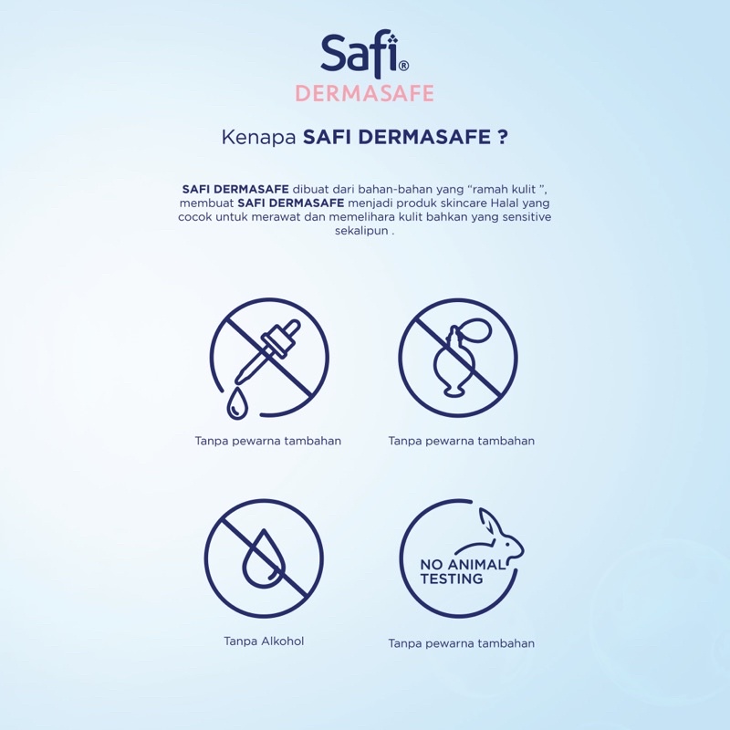 SAFI Dermasafe Series Indonesia / Cleanser Toner Essence Serum Cream Sunscreen Shampoo Hair Eye Mask