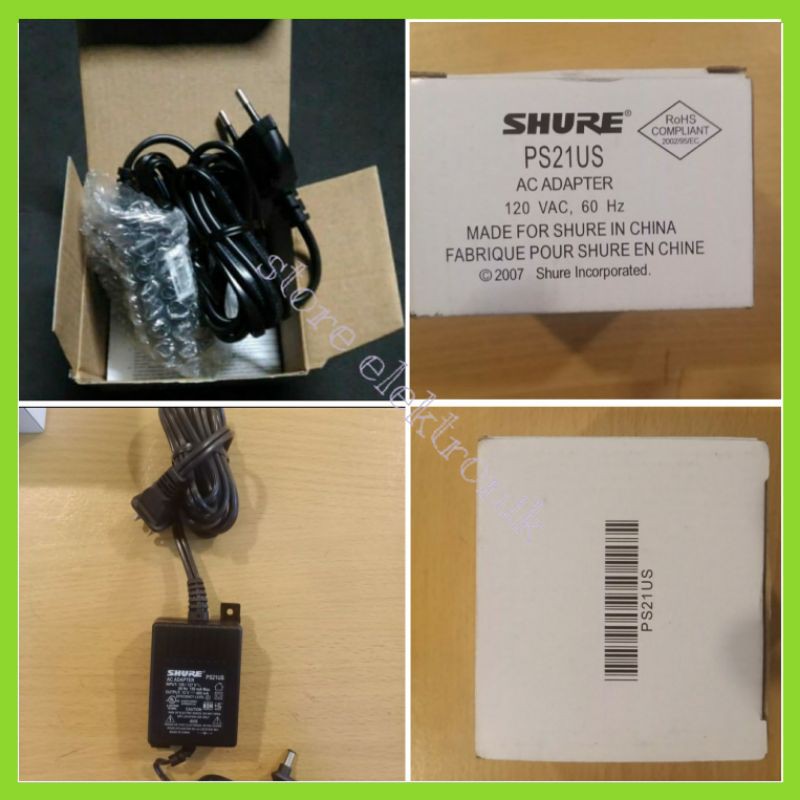 Adaptor Receiver Mic Shure PS21US Original