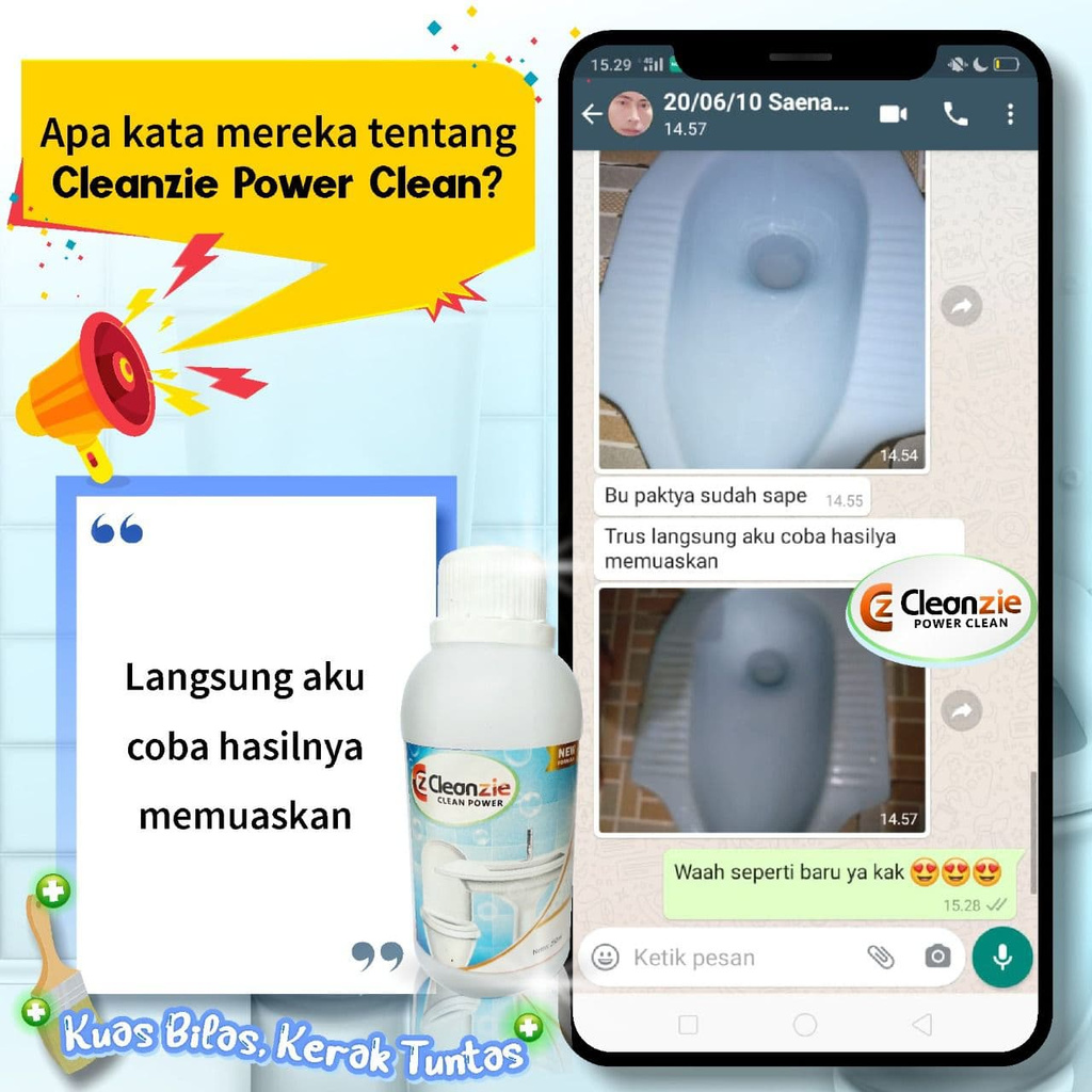 Cairan Pembersih Kerak Keramik Porselen noda Membandel Kamar Mandi Paling Ampuh Cleanzie Power Clean