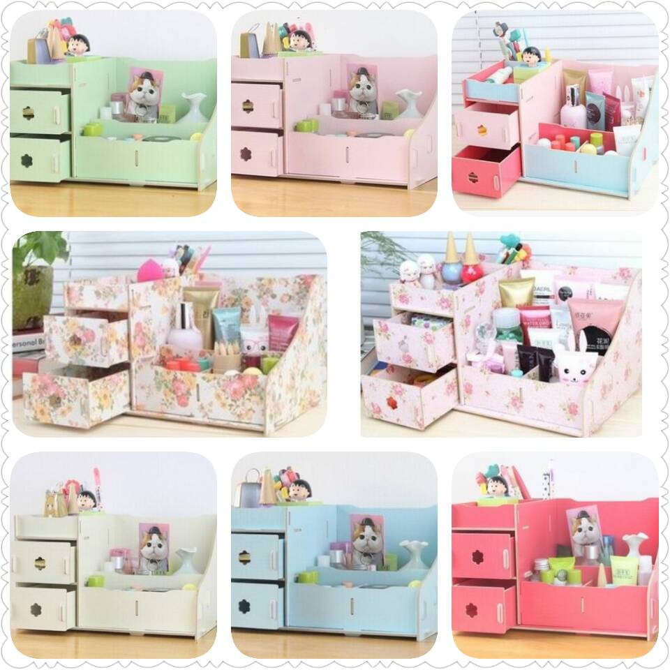 HOME132 Rak kosmetik bahan kayu Desktop storage UKURAN HOME132 Rak kosmetik bahan kayu Desktop storage UKURAN