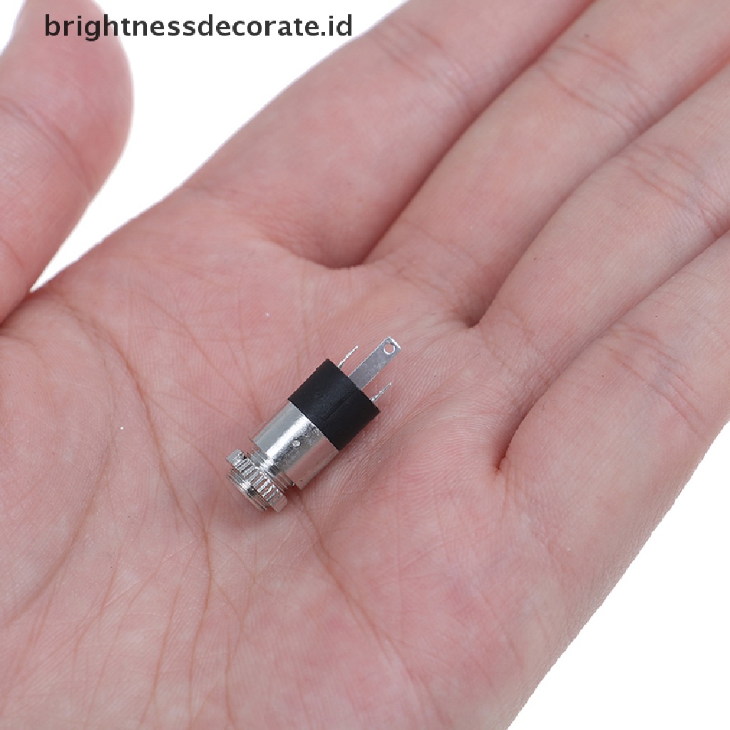 (Birth) 5pcs Pj392 Jack Audio 3.5mm Female Warna Silver Untuk Headphone (Id)