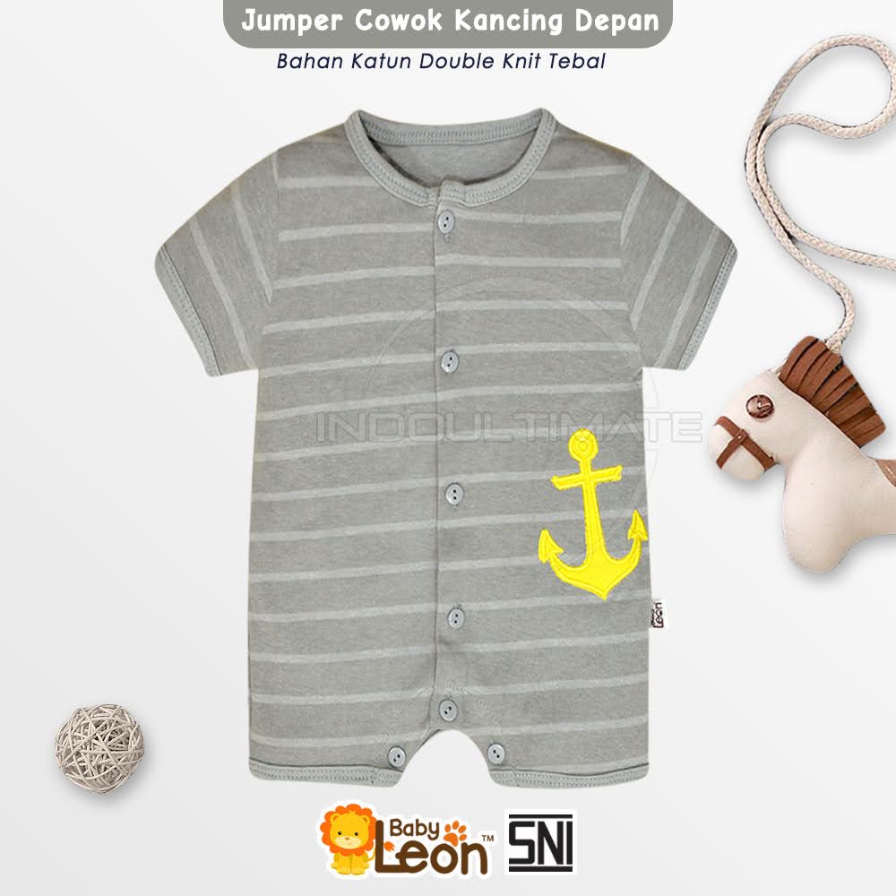 Baju Piyama Atasan Kaos/Celana Anak Bayi Baju/Jumper Anak Bayi Cowok/Jumsuit Kaos-Anchor Gray