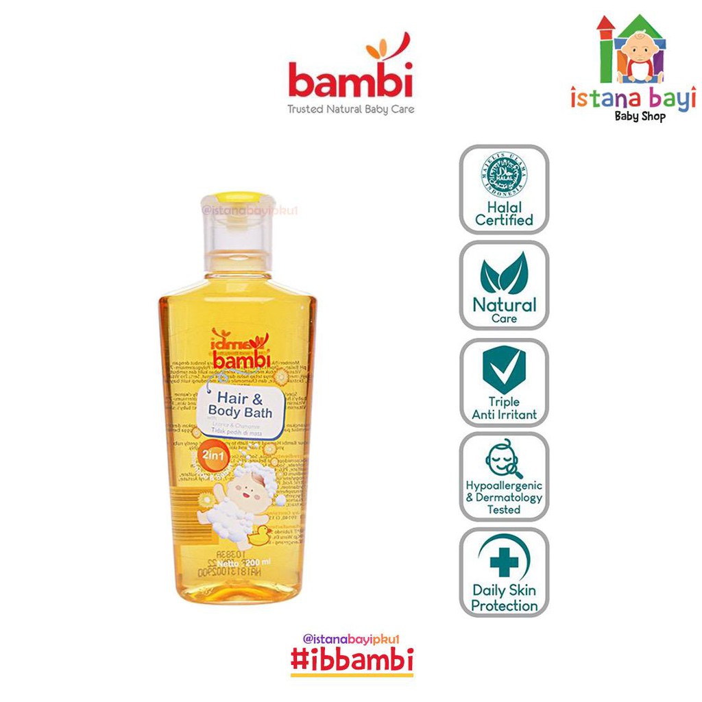 Bambi Hair And Body Bath - Sabun shampoo bayi 200ml