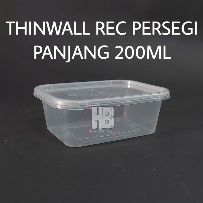 THINWALL REC 200ML PERSEGI PANJANG / KOTAK MAKAN DESSERT BOX PLASTIK