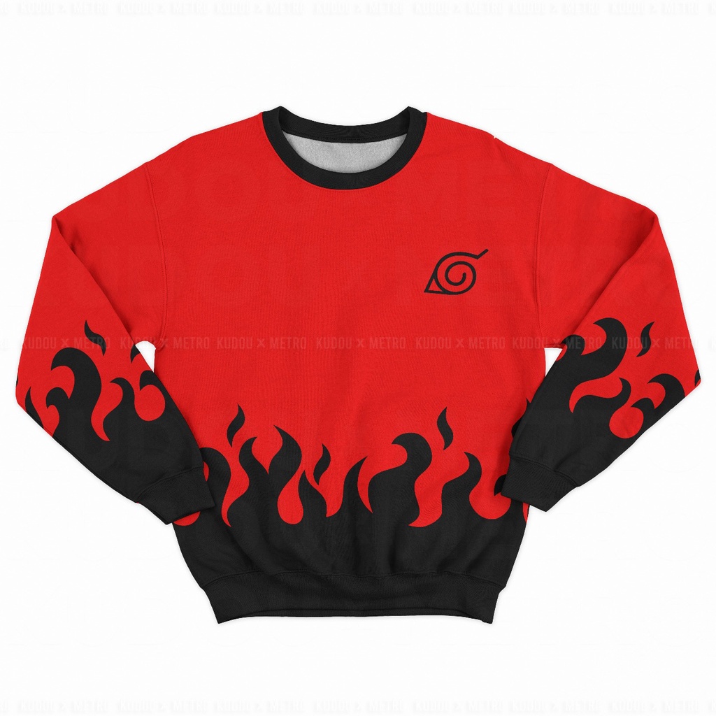 Crewneck Yondaime Fire Red Fullprint Anime Manga Naruto Premium Unisex