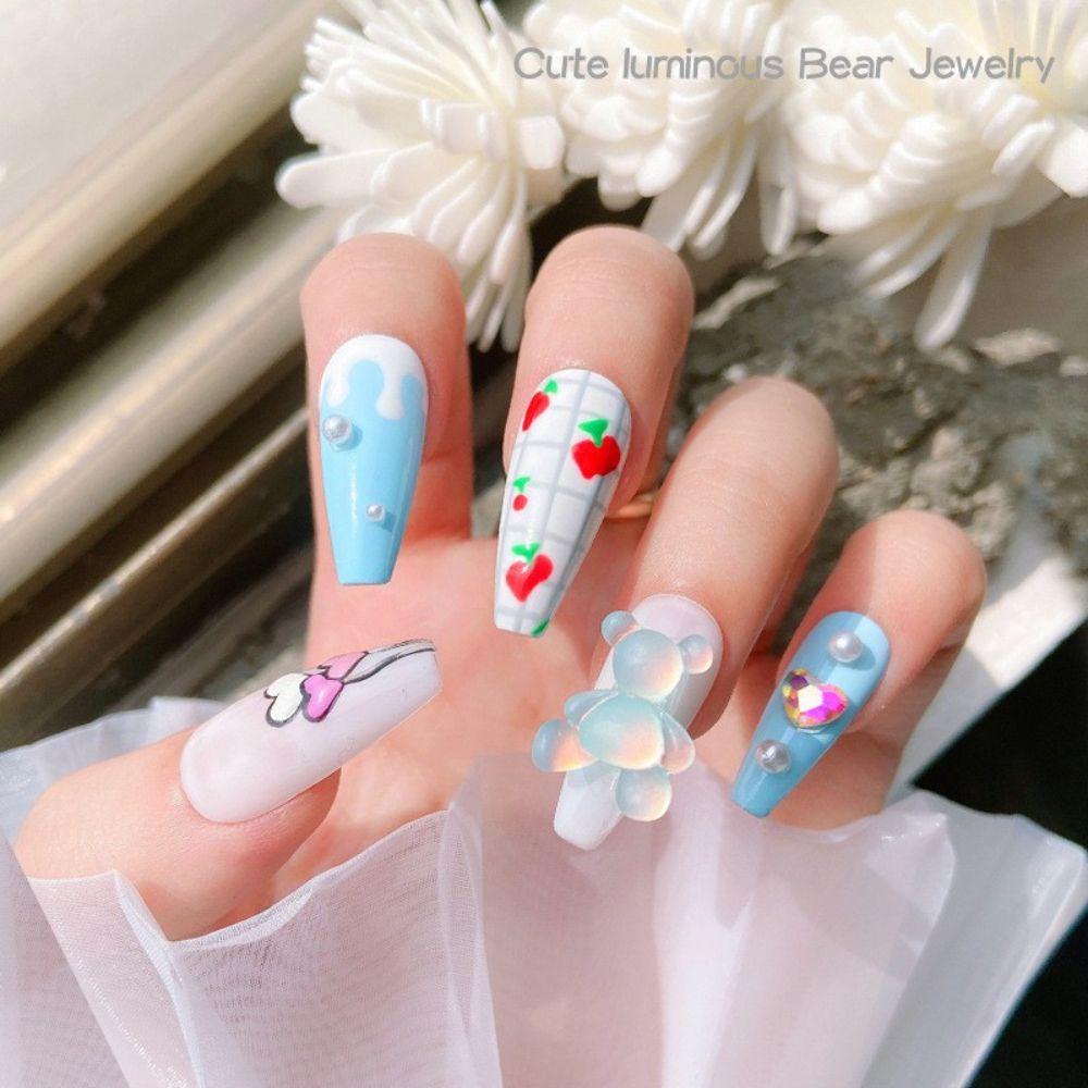 AUGUSTINA Agustina Berubah Warna Pesona Kuku Bercahaya Gadis Kuku Kecantikan Manicure Aksesoris Photochromic DIY Bahan Kuku Nail Art Perhiasan