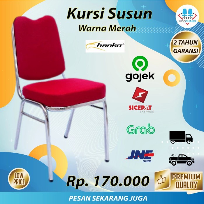 Kursi kantor bandung,kursi susun,kursi hanko chitose futura, bandung - Merah