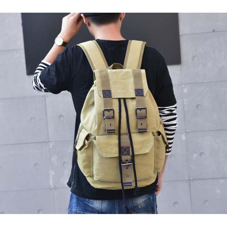 Tas Ransel Kanvas Canvas Pria Import Backpack