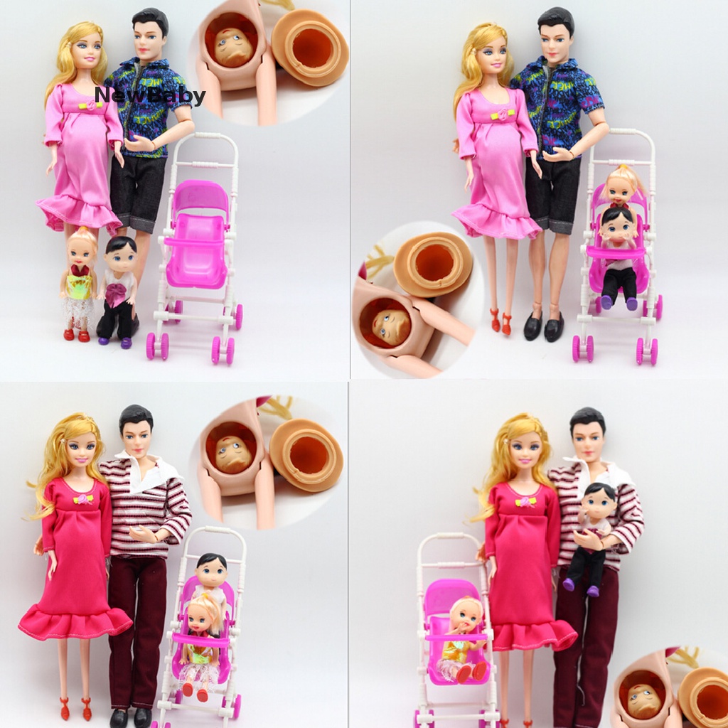 6pcs / lot Boneka Keluarga / Ibu Hamil Untuk Edukasi Barbie