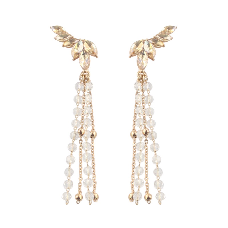 Sterling Silver Jarum sayap rumbai anting-anting Korea Baru temperamen personalied tetes telinga pan