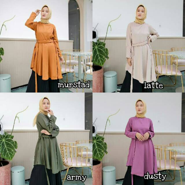 Akira tunik atasan wanita tali pinggang