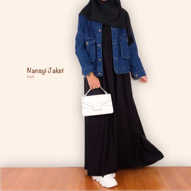 nansy - jaket jeans wanita - jaket jeans pendek- jaket jeans crop - jaket crop - jaket crop wanita -