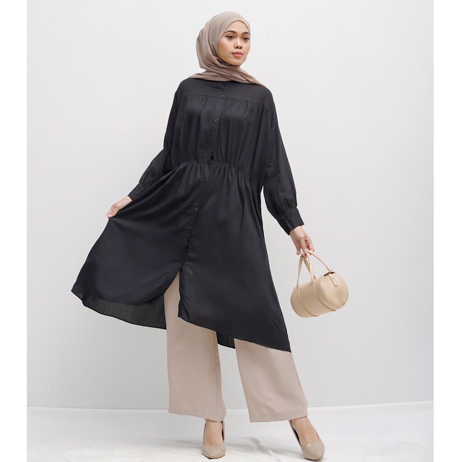 MIDI DRESS TUNIK KERUT VALORAN RAYON PREMIUM B074 BTS CO