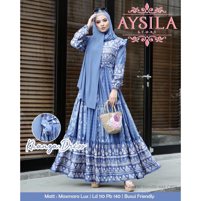Khanza Dress Ory by Aysila Hijab Dress Maxy | Maxi Dress | Suplier Hijab Solo | Grosir Hijab Solo