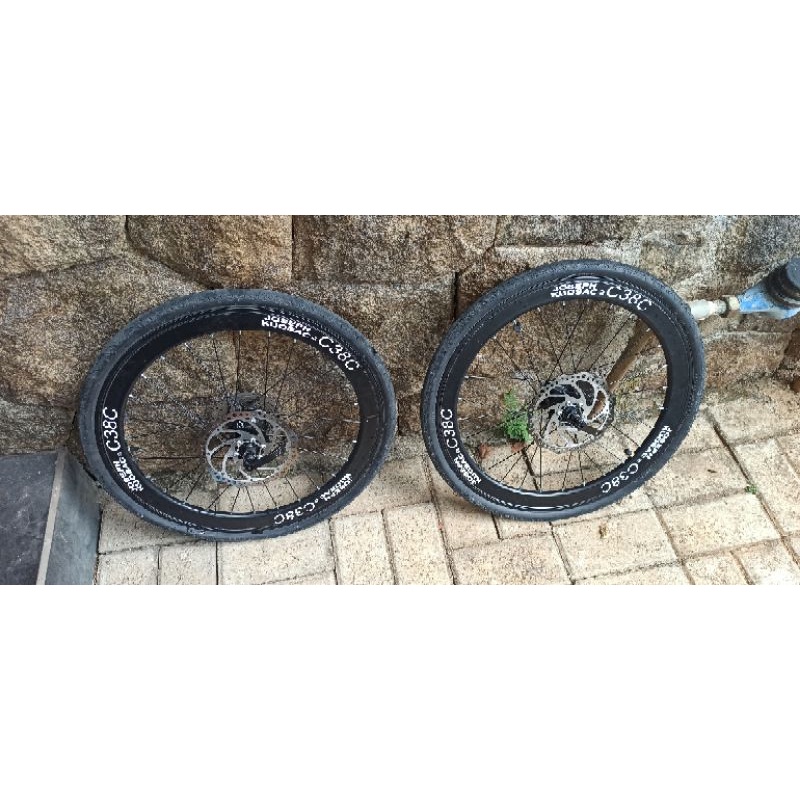 wheelset 451ban 20 1 1/8 balap kenda 28h hitam aero decal joseph kuosac 9 speed cakram 160 jangkrik