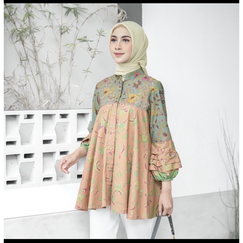 Sarastika Tunik Batik Kerja Kantor Wanita BATIKULA NEW size L