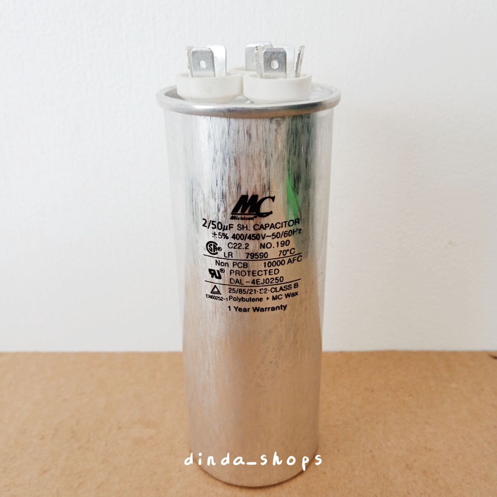 KAPASITOR AC 2/50 UF CAPASITOR AC DOUBLE 2/50 UF KAPASITOR