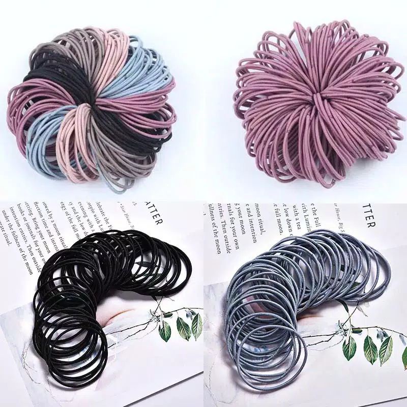 Ikat Rambut Polos Gelang Karet Simpel Style Korea