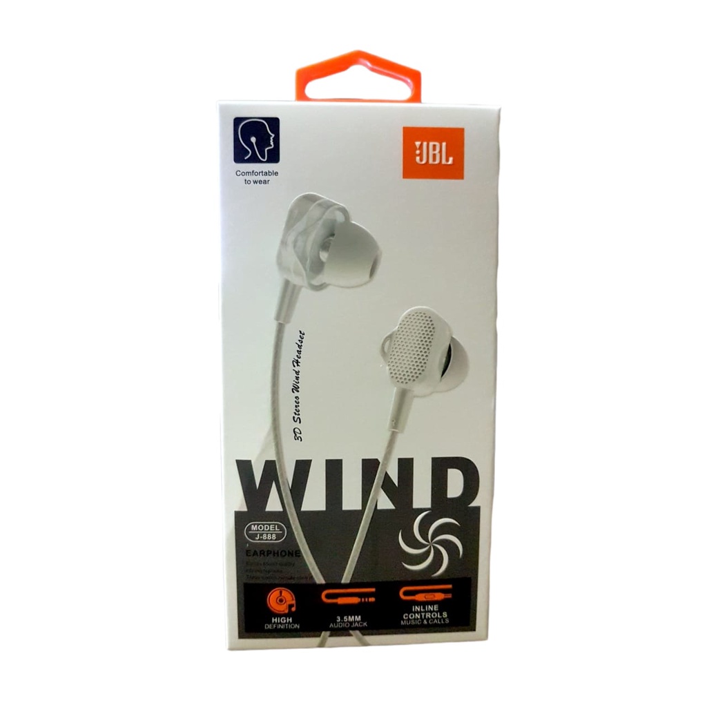 Headset Wired JBL-J888 Wind 3D Stereo original putih