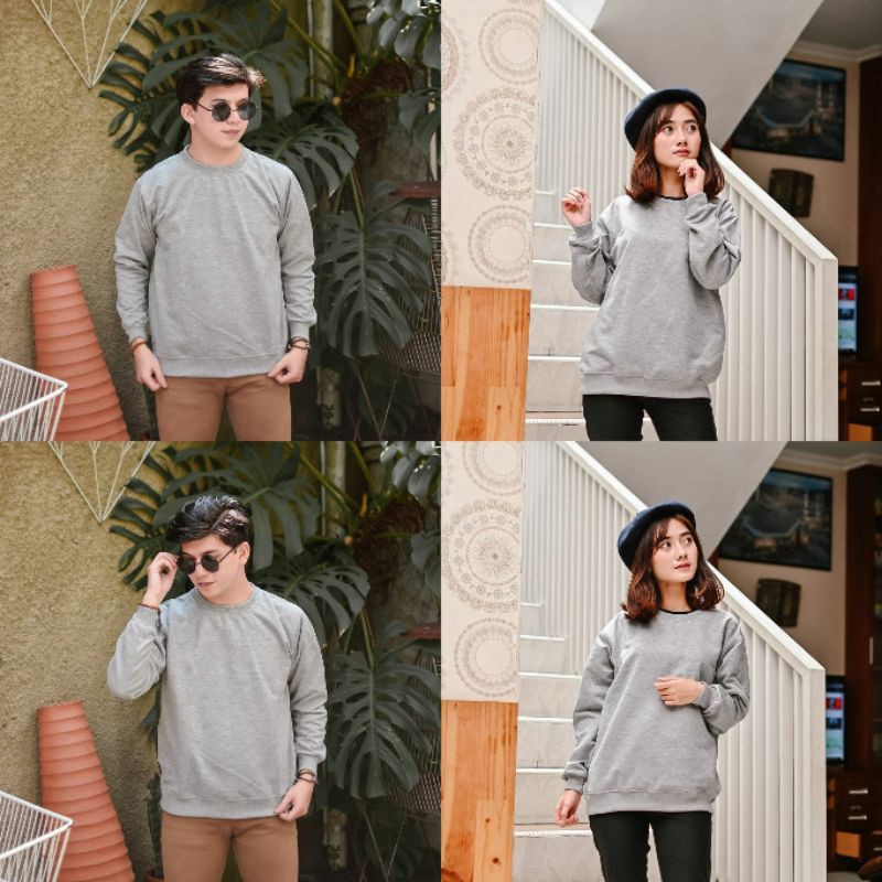 SWEATER POLOS UNISEX - BASIC SWEATER GREY