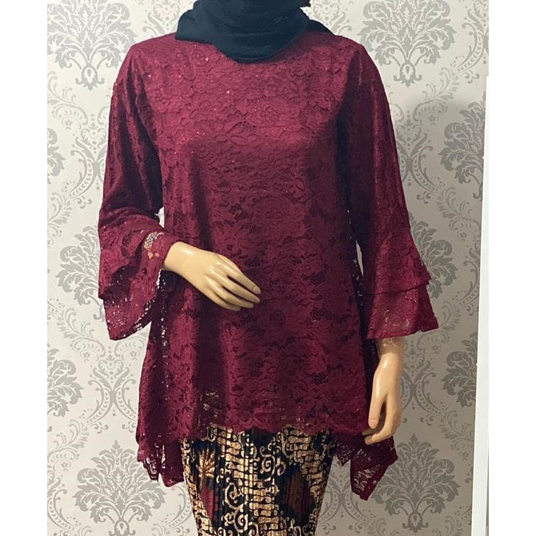 PREMIUM KEBAYA RINJANI BRUKAT ( HANYA ATASAN ) - Kebaya Tunik Modern 2021 - Kebaya Tunik Brukat Tile