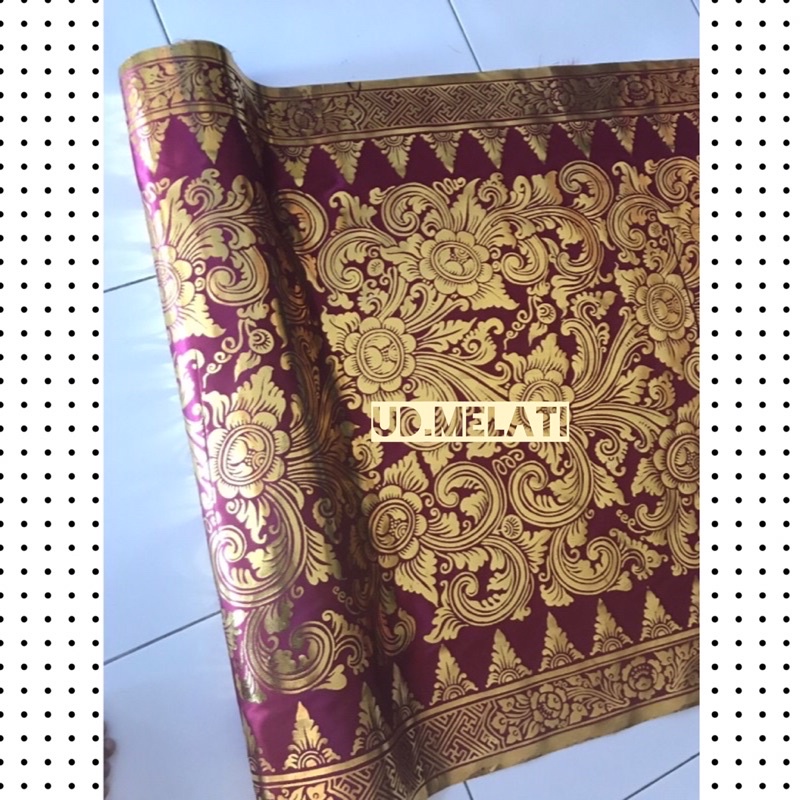 KAIN PRADA EMAS BALI MOTIF DAUN sukawati produk