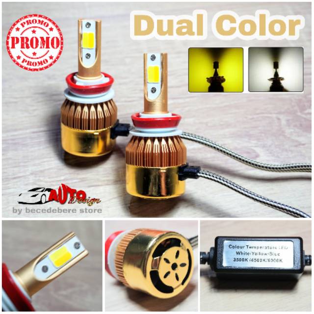 Lampu LED Dual Color Socket H8/H11/H16