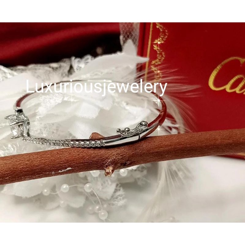 Luxuriousjewelery- Gelang bangle permata love Replika Berlian