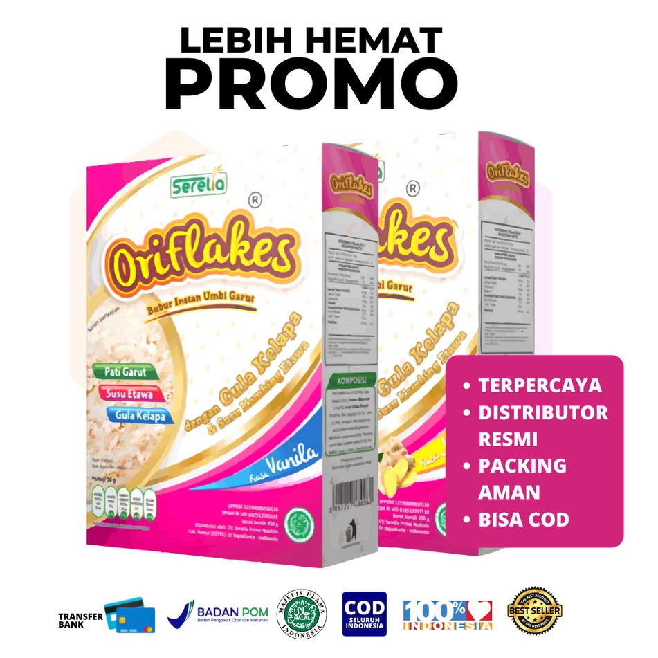 

ORIFLAKES Maag Asam Lambung & Gerd Makanan Sarapan Sereal Pati Umbi Garut 350 gram